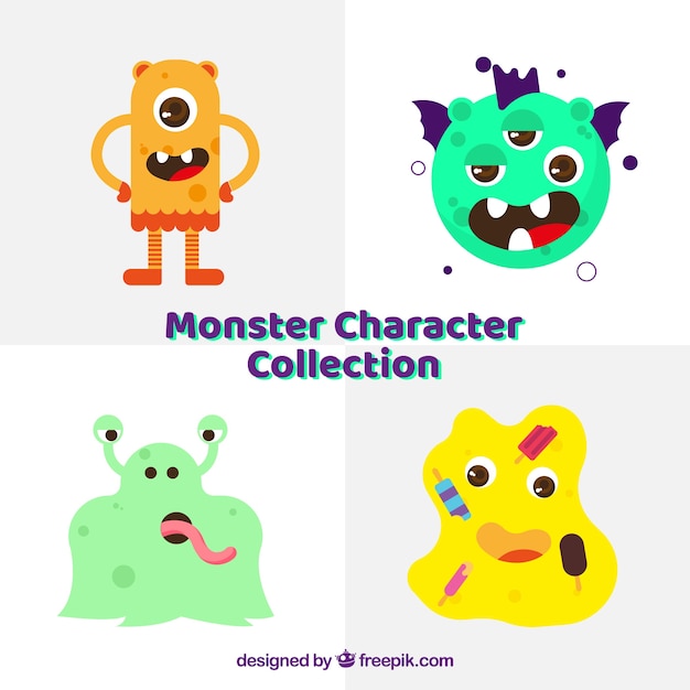 Free vector collection of four monsters