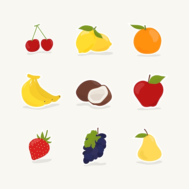 Free Vector collection of fruits and berries