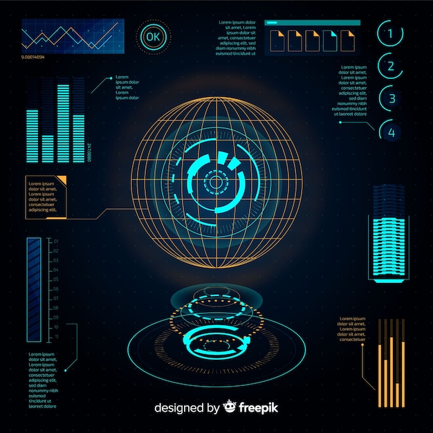 무료 Vector 미래 infographic 요소의 컬렉션