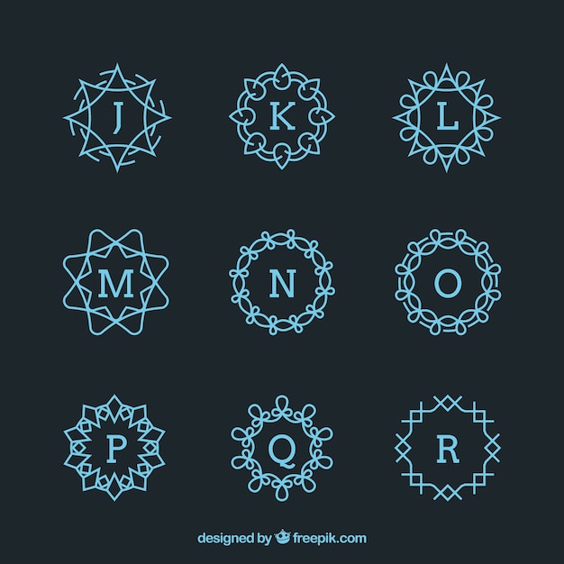 Free vector collection of geometric monograms