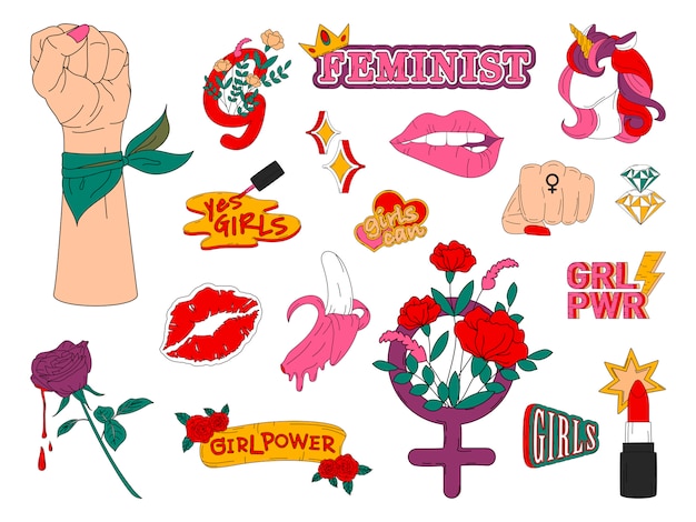 Free vector collection of girl power vectors