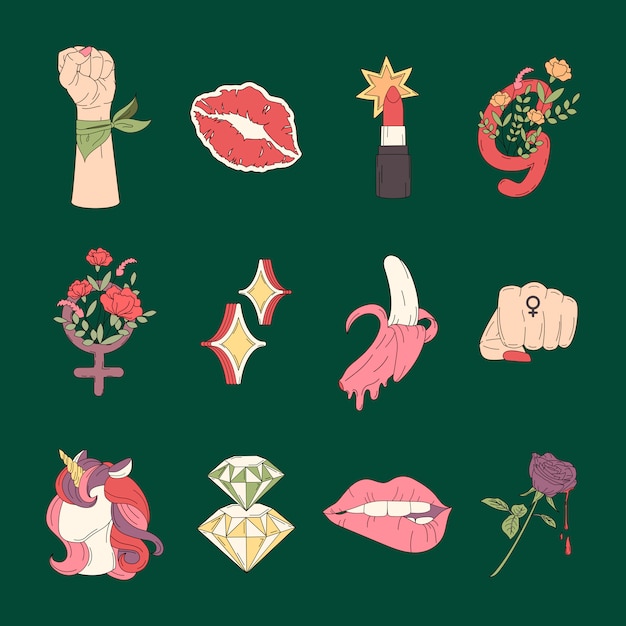 Free vector collection of girl power vectors