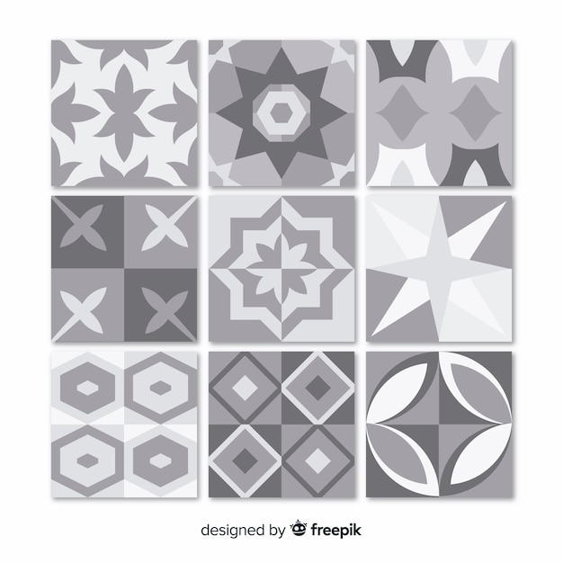 Free Vector collection of gray tiles