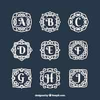 Free vector collection of hand drawn monograms