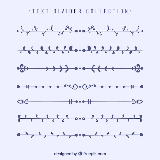 Free Vector collection of hand drawn ornamental borders 