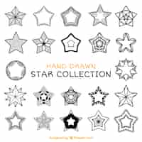 Free vector collection of hand-drawn ornamental stars