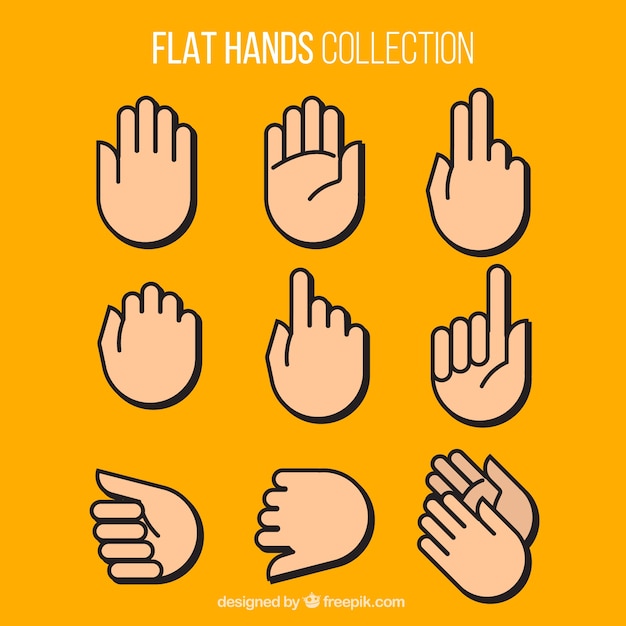 Free Vector collection of hands in flat design