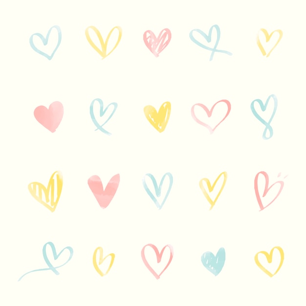 Free Vector collection of illustrated heart icons