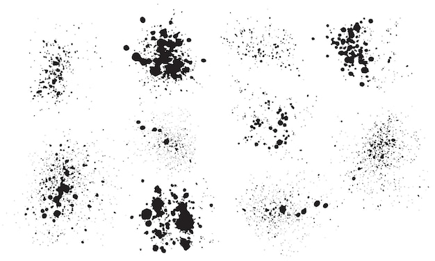 Free Vector collection of ink splatters