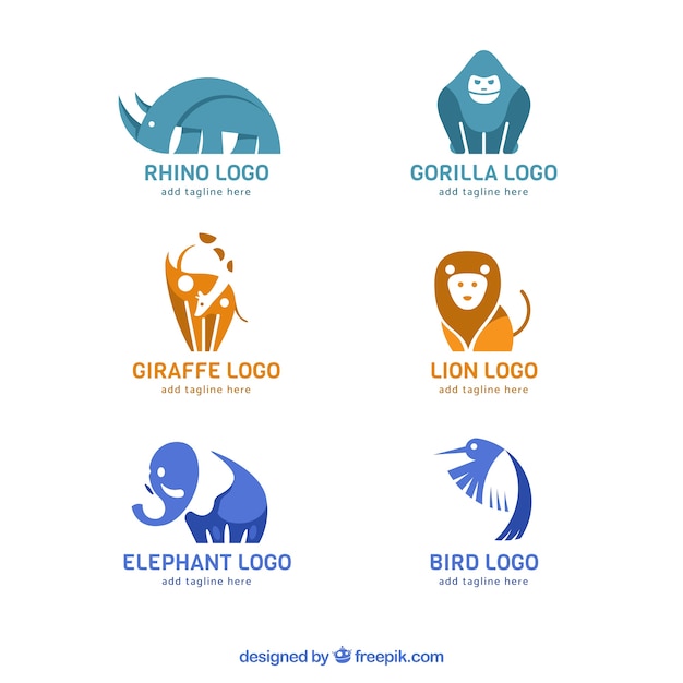 Collection of logos with animals