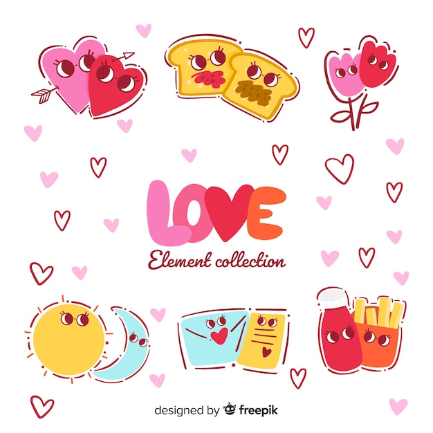 Free vector collection of lovely elements illustrated