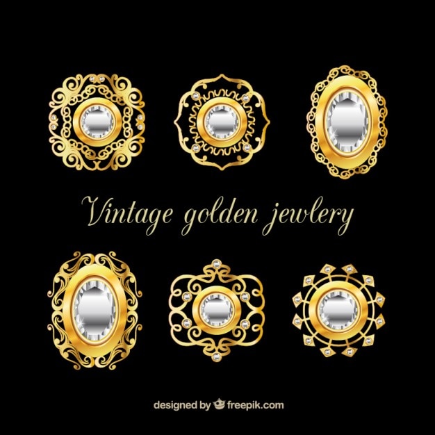 Free Vector collection of luxury brooch