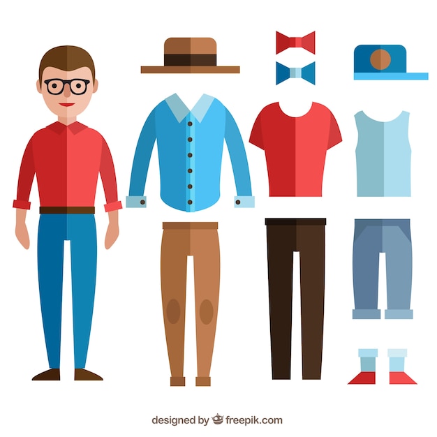 Free Vector collection of men's clothing