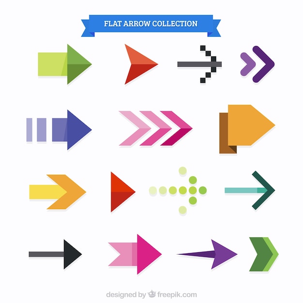 Free Vector collection of modern arrow in flat design