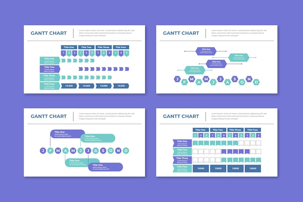 Collection of modern gantt chart