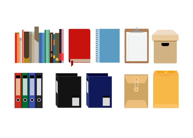 Free Vector collection of office supplies files