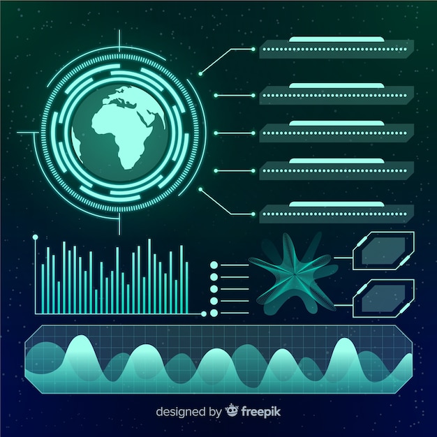 무료 Vector 미래의 infographic 요소 컬렉션