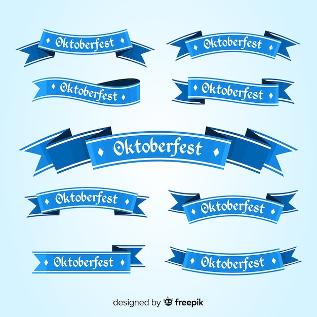 Free Vector collection of oktoberfest ribbons flat design