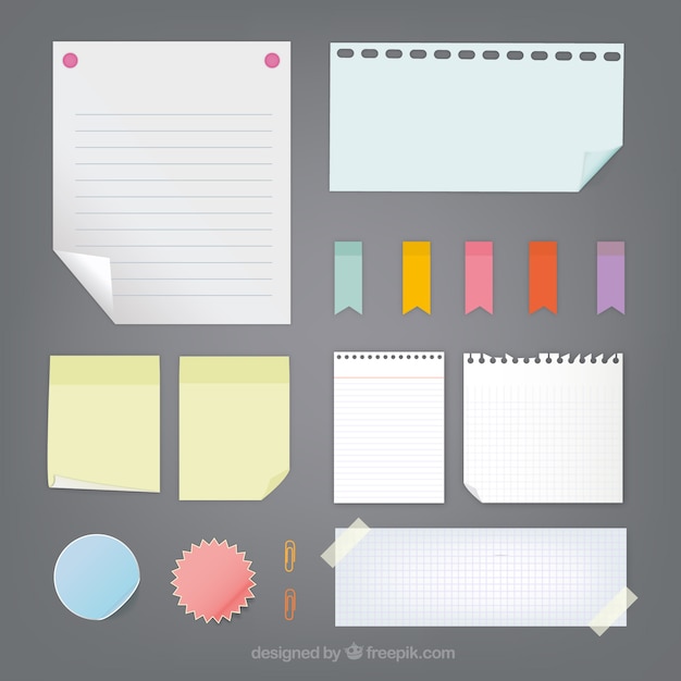 Free Vector collection of paper notes