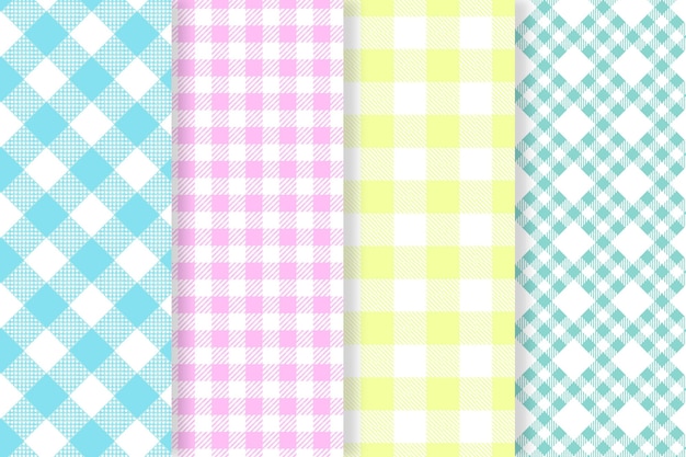 Free vector collection of pastel gingham patterns