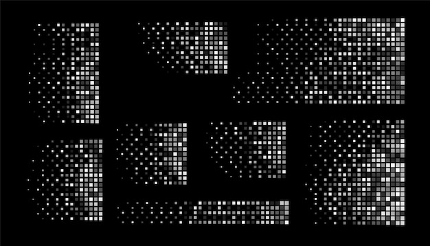 Free vector collection of pixilated mosaic pattern banner with motion effect