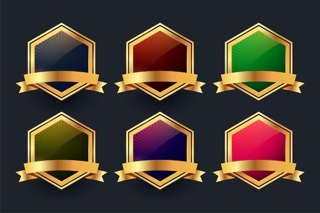 Free Vector collection of premium empty badge symbol banner design vector