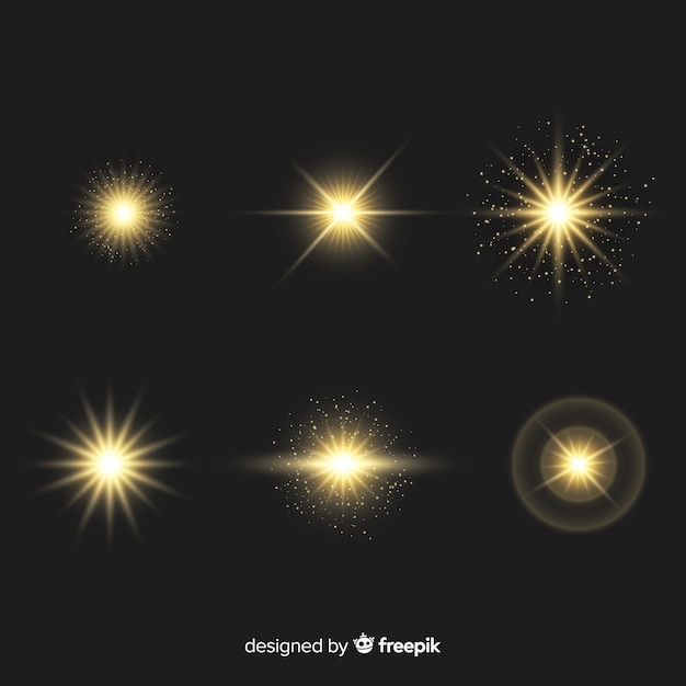 Free Vector collection of realistic bursts of light