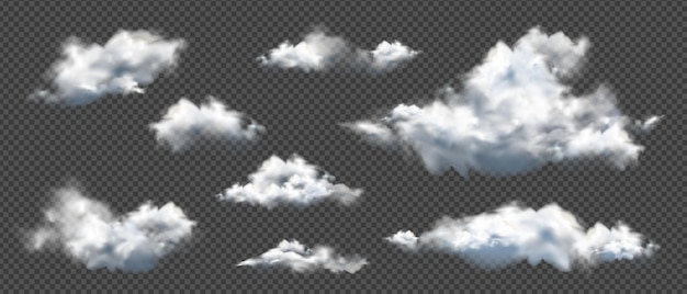 Free Vector collection of realistic different clouds