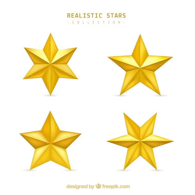 Free Vector collection of realistic stars