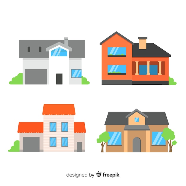 Free Vector collection of residencial houses