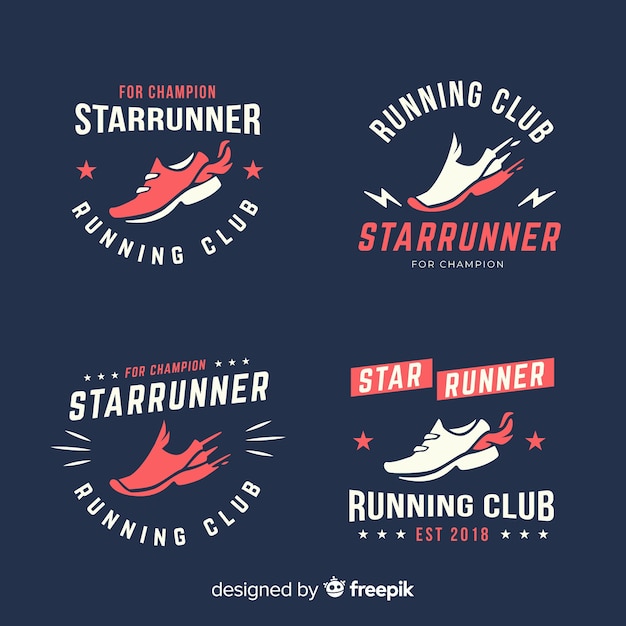 Collection of running shoe logos