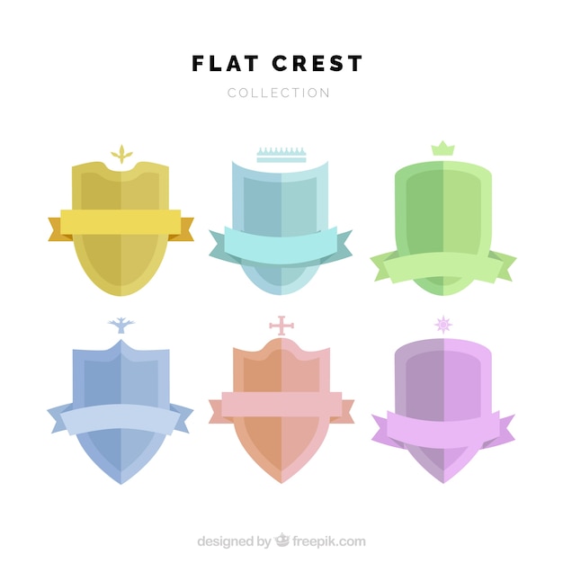 Free Vector collection of shields in flat style