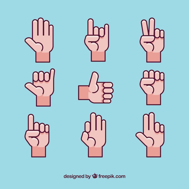 Collection of sign language icons