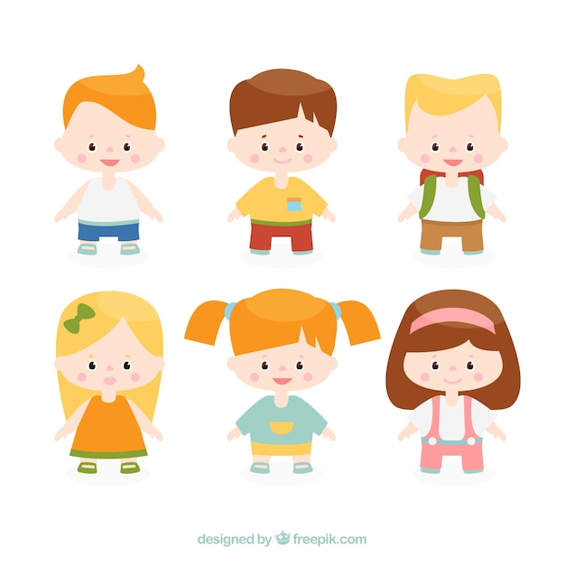 Free vector collection of smiling kids