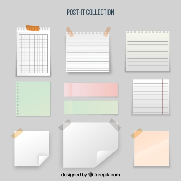 Free Vector collection of sticky note and sheets