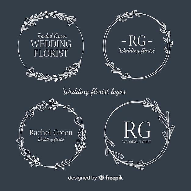 Free Vector collection of  wedding florist logos