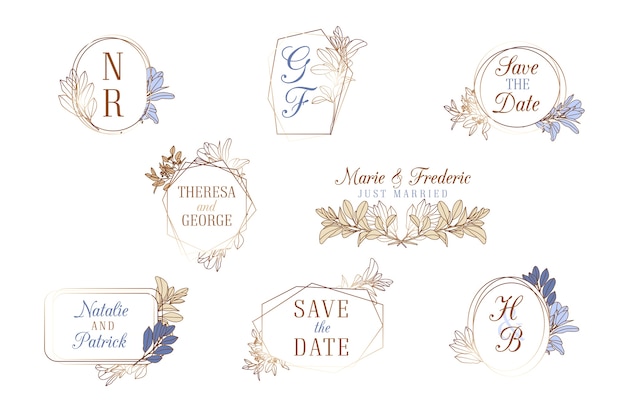 Free Vector collection of wedding monograms