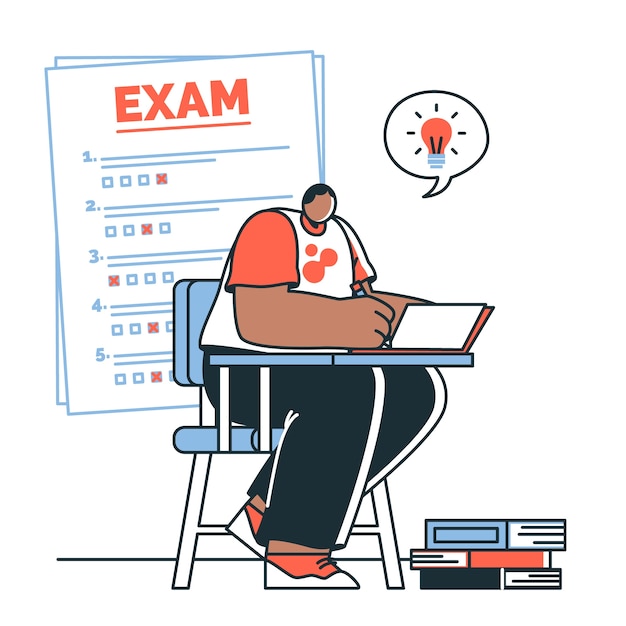 Free Vector college entrance exam concept illustration