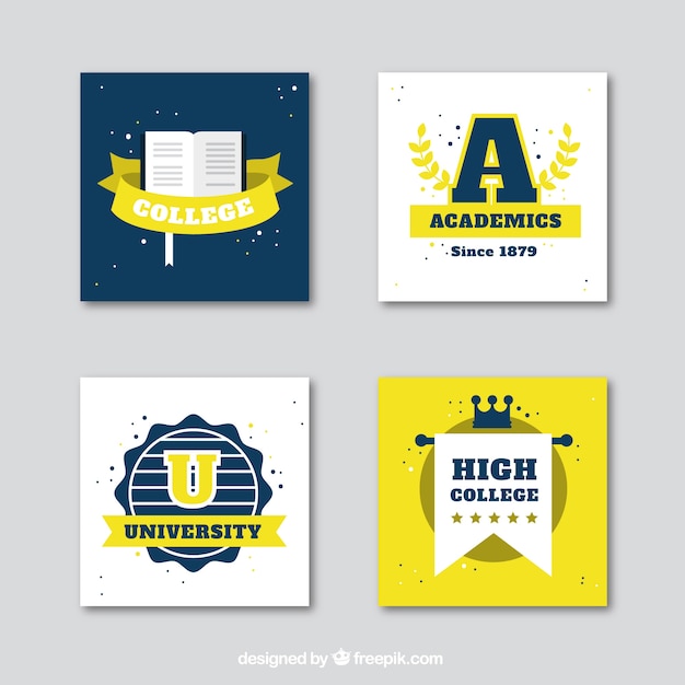 Free Vector college logos collection