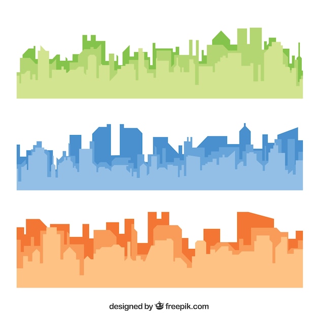 Free vector colored skylines