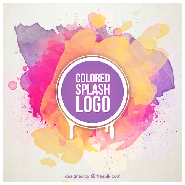 Free Vector colored splash logo