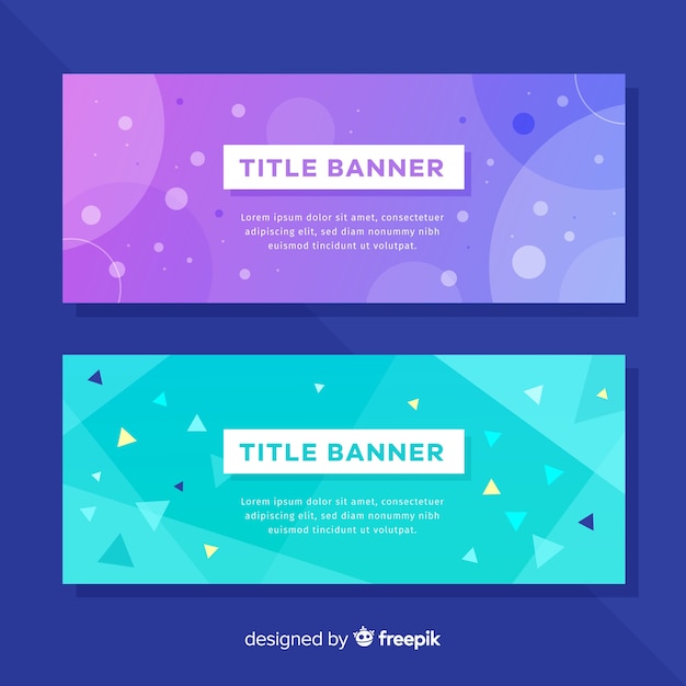 Free Vector colorful abstract banners with geometric shapes