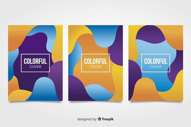 Free Vector colorful abstract cover collection