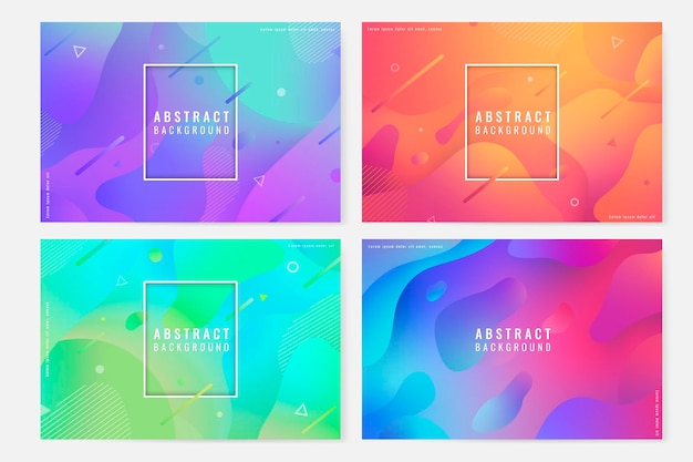 Free Vector colorful abstract seamless patterned background set