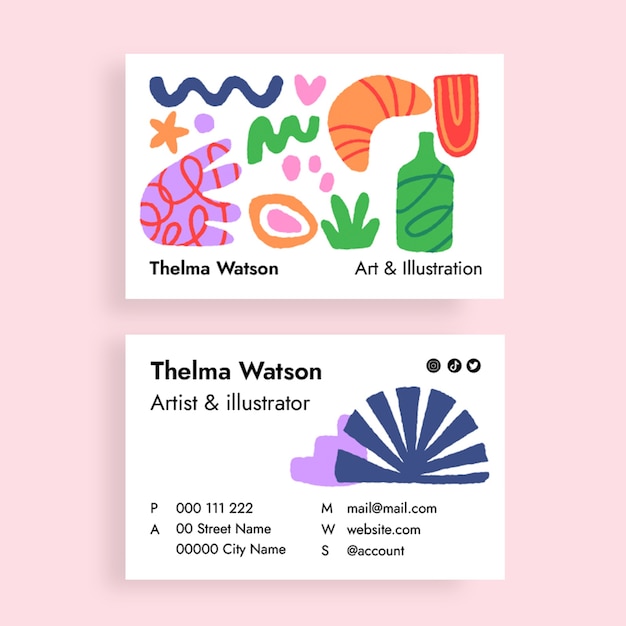 Free Vector colorful artist business card