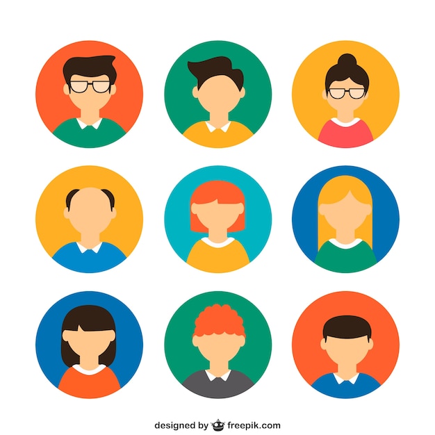 Free vector colorful avatars