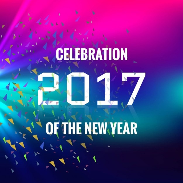 Free Vector colorful background of 2017 with confetti