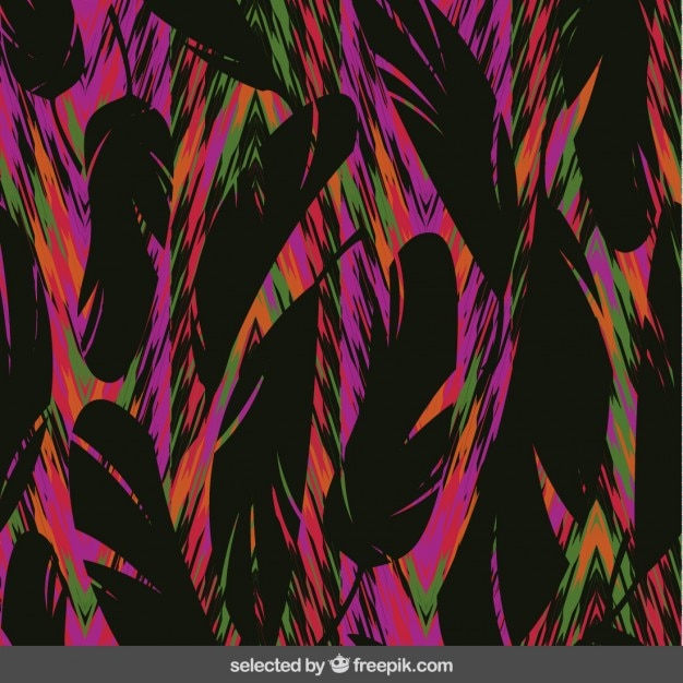 Free Vector colorful background with black feathers