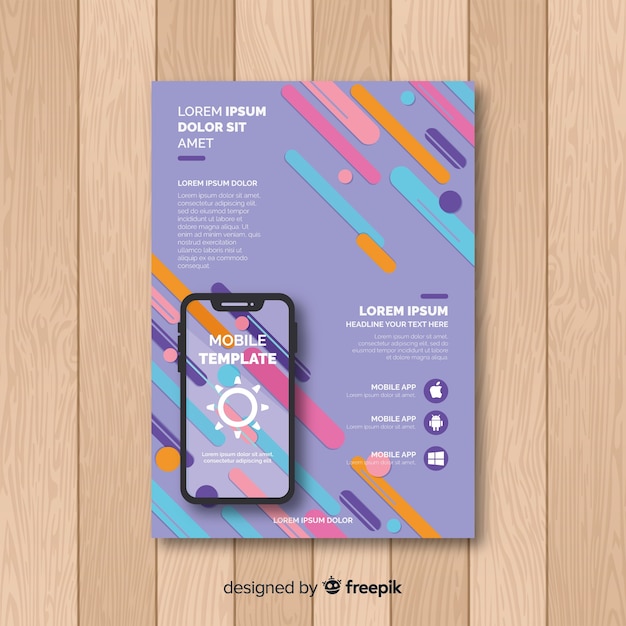 Free Vector colorful bars mobile app poster