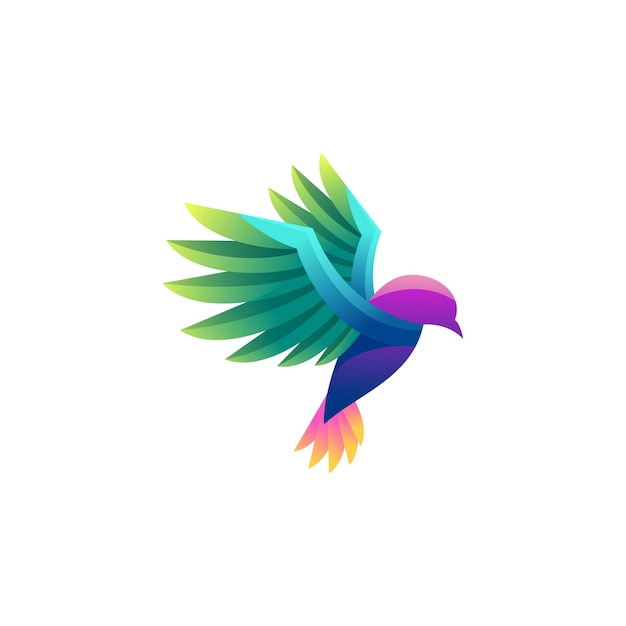 Free vector colorful bird illustration gradient